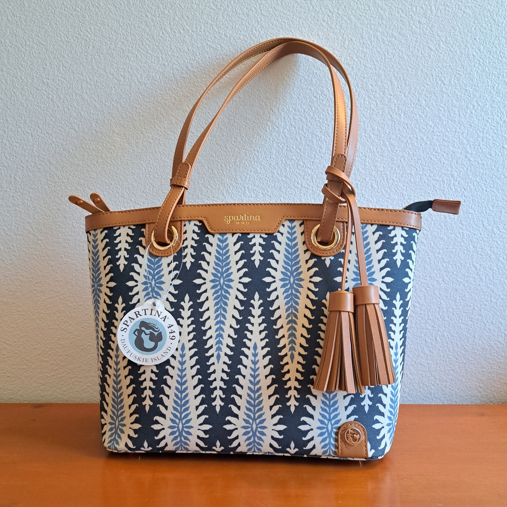 Spartina 449 Navy and Tan Tote Bag